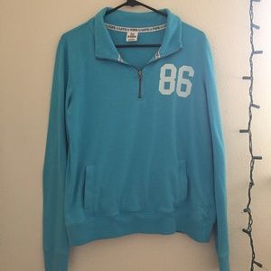 Victoria's Secret PINK Turquoise Quarter-Zip